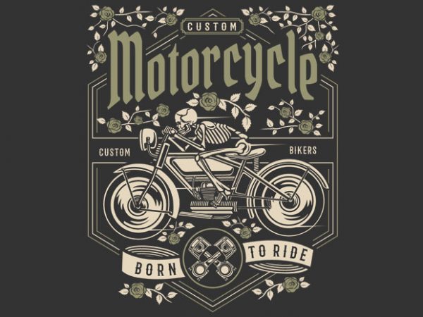 Skull Motorcycle t shirt template vector Skull Motorcycle t shirt template vector