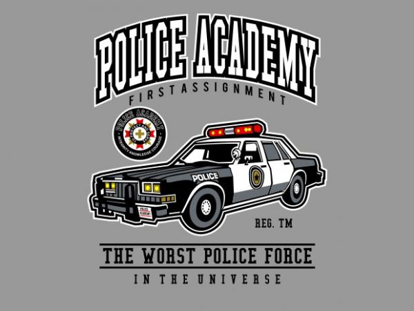 Police Academy t shirt illustration Police Academy t shirt illustration