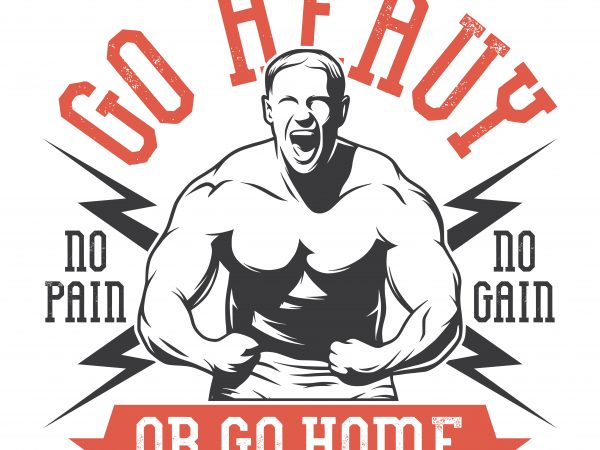 Go heavy or go home. Vector T-Shirt Design Go heavy or go home. Vector T-Shirt Design