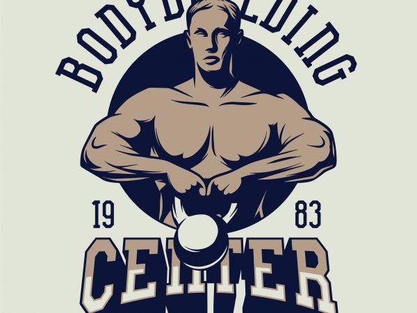 Bodybuilding center. Vector T-Shirt Design Bodybuilding center. Vector T-Shirt Design