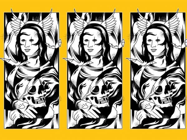 monaliskull-1 vector t-shirt design monaliskull-1 vector t-shirt design