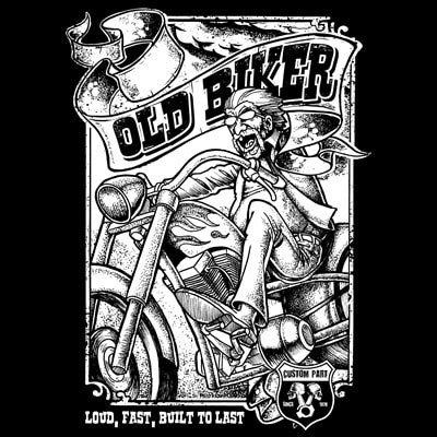 OLD BIKER t shirt design online OLD BIKER t shirt design online
