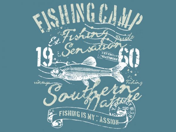 Fishing Camp t shirt graphic design Fishing Camp t shirt graphic design