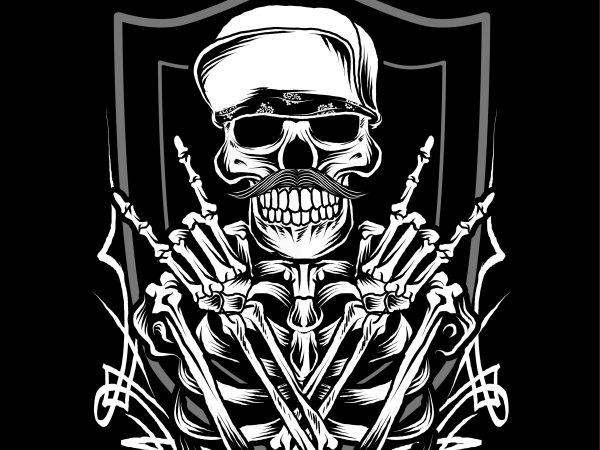 Metal Skull with Hat t shirt designs for sale Metal Skull with Hat t shirt designs for sale
