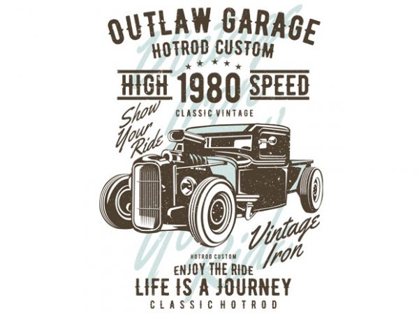 Outlaw Garage t shirt design online Outlaw Garage t shirt design online