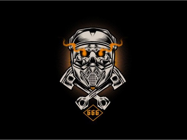 Skull Moto Cross t shirt template vector Skull Moto Cross t shirt template vector