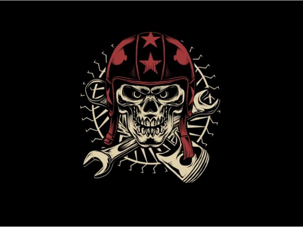Skull with Red Helmet t shirt template vector Skull with Red Helmet t shirt template vector