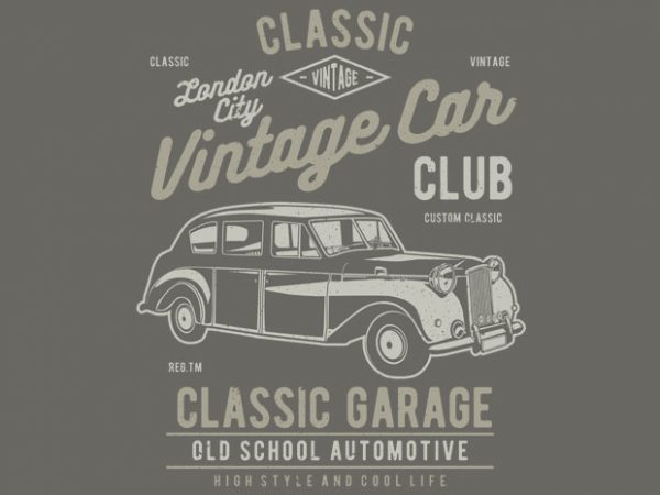 Vintage London Car t shirt vector art Vintage London Car t shirt vector art