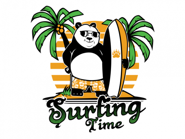 panda surfing t shirt illustration panda surfing t shirt illustration