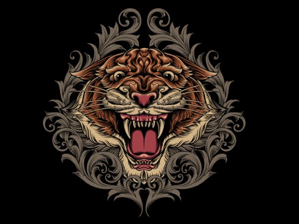 Tiger Ornamental t shirt designs for sale Tiger Ornamental t shirt designs for sale
