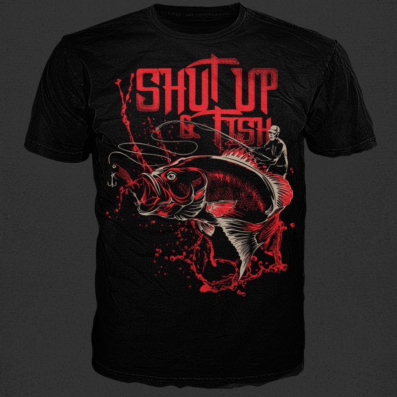 Download Shut up and Fish t shirt template vector