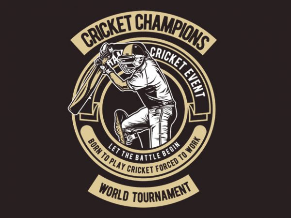 Cricket Champions t shirt vector file Cricket Champions t shirt vector file