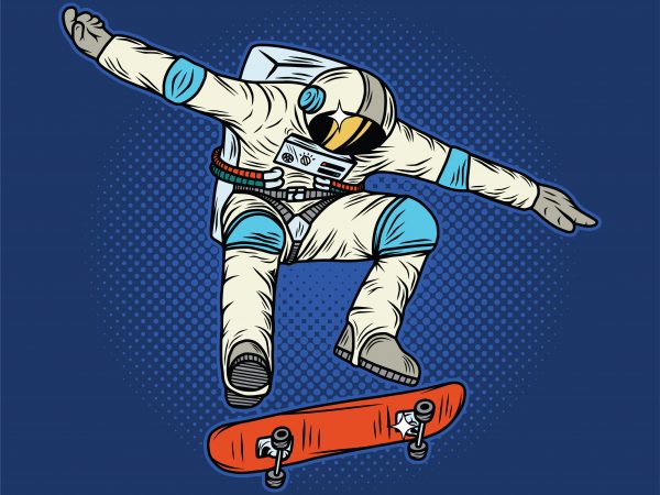 Astronaut on the skateboard. Vector T-Shirt Design Astronaut on the skateboard. Vector T-Shirt Design