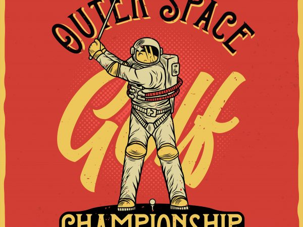 Outer Space golf championship. Vector T-Shirt Design Outer Space golf championship. Vector T-Shirt Design