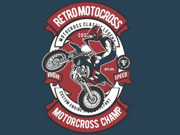 Retro Motocross t shirt design online Retro Motocross t shirt design online