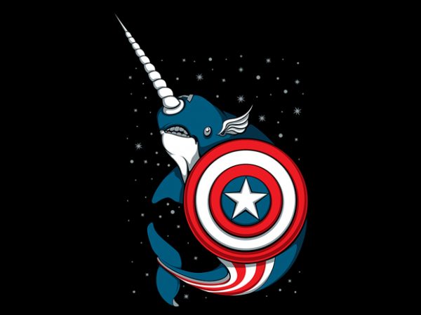 Captain Narwhal t shirt vector file Captain Narwhal t shirt vector file
