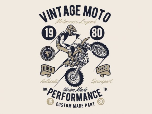 Vintage Moto t shirt vector art Vintage Moto t shirt vector art