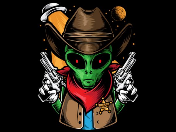 Alien Sheriff t shirt vector Alien Sheriff t shirt vector