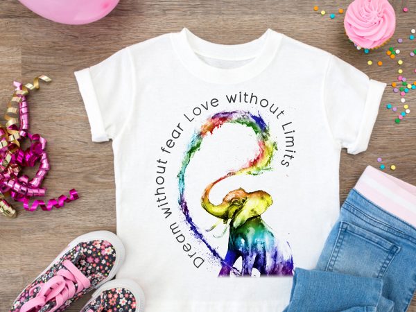 Elephant Dream Without Fear Love Without Limits T shirt – Design PNG Elenphant Pride LGBT rainbow Elephant Dream Without Fear Love Without Limits T shirt – Design PNG Elenphant Pride LGBT rainbow