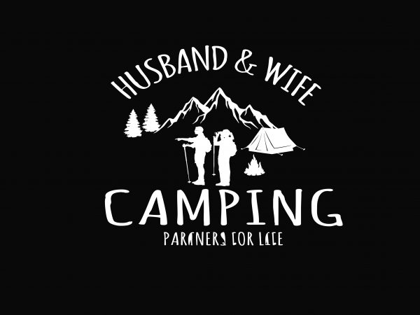 Husband & Wife Camping graphic t shirt Husband & Wife Camping graphic t shirt