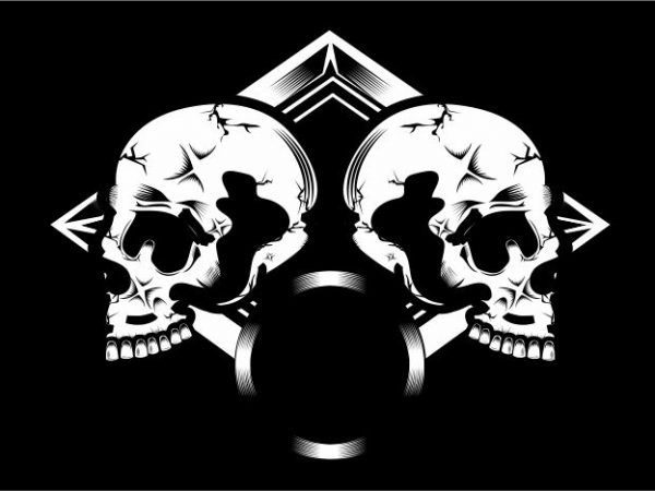 Duo Skull t shirt vector illustration Duo Skull t shirt vector illustration