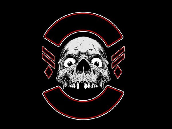 Skull with Label t shirt template vector Skull with Label t shirt template vector