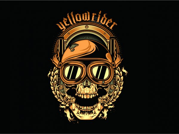 Yellow Rider t shirt design template Yellow Rider t shirt design template