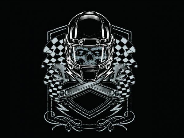Crazy Skull Racing t shirt vector file Crazy Skull Racing t shirt vector file