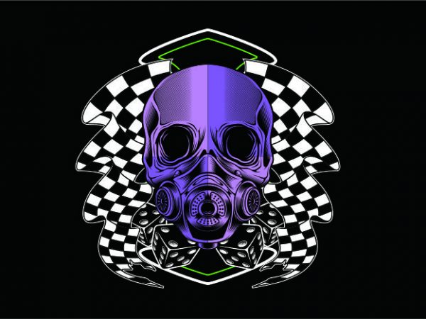 Racing Skull t shirt design online Racing Skull t shirt design online