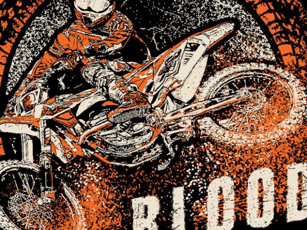 Dirtbike Blood t shirt vector illustration Dirtbike Blood t shirt vector illustration