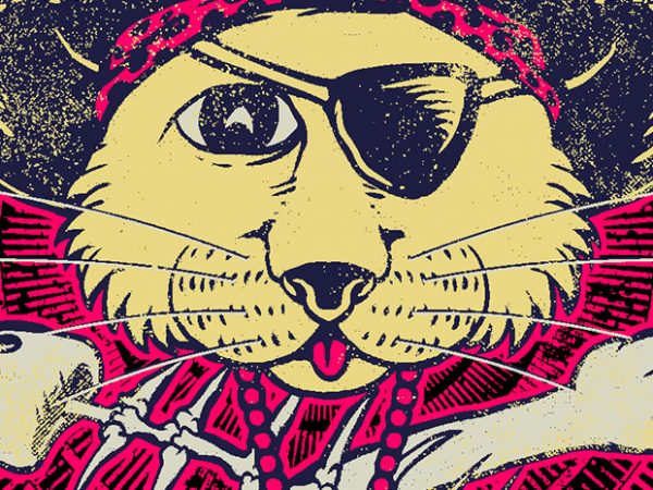 Pirate Cat t shirt illustration Pirate Cat t shirt illustration