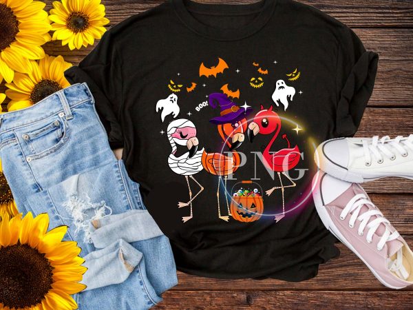Flamingo Halloween Cosplay Costume Pumpkin witch T shirt Flamingo Halloween Cosplay Costume Pumpkin witch T shirt