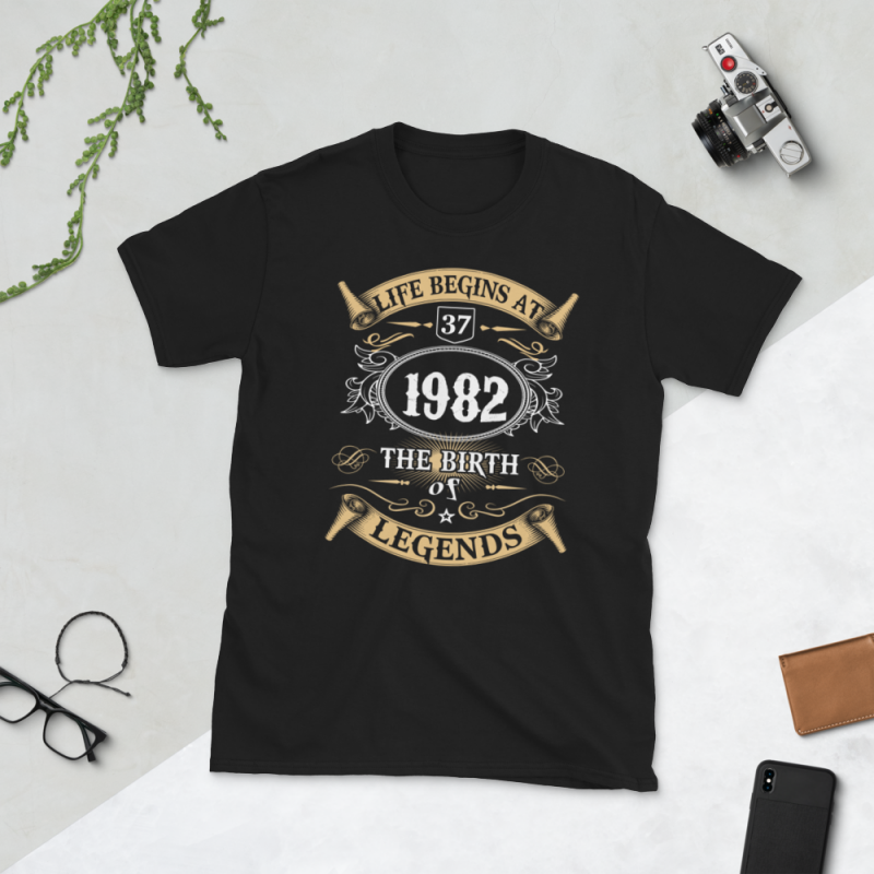 Age and Birthday Month Year Years 1982 Design \u2013 \u2013 37 Tshirt Birth