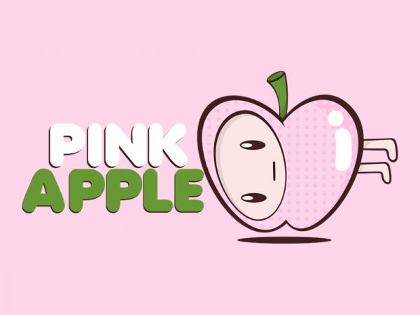 PINK APPLE t shirt illustration PINK APPLE t shirt illustration