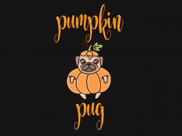 Pumpkin Pug t shirt illustration Pumpkin Pug t shirt illustration