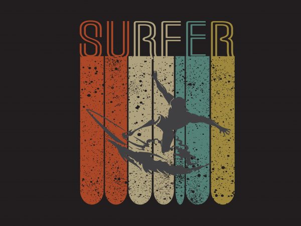 Surfer t shirt template vector Surfer t shirt template vector
