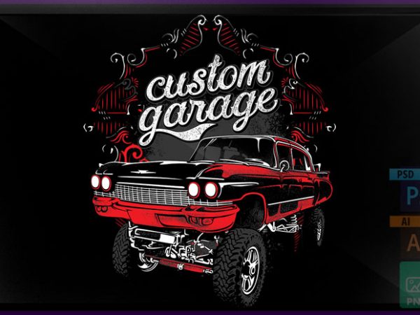 Custom garage t shirt vector file Custom garage t shirt vector file