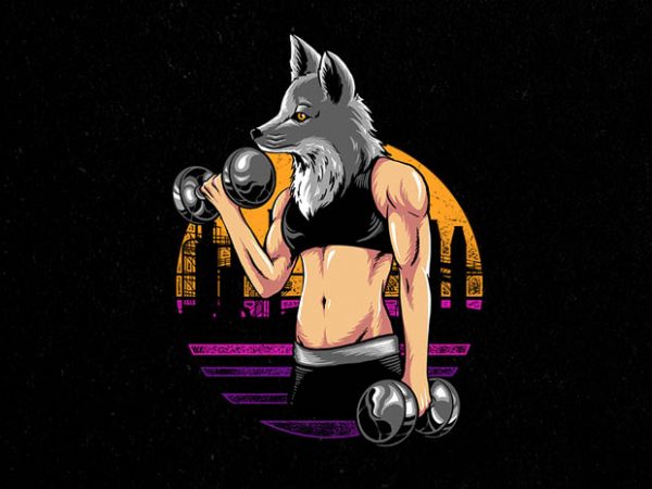 fox gym Graphic t-shirt design fox gym Graphic t-shirt design