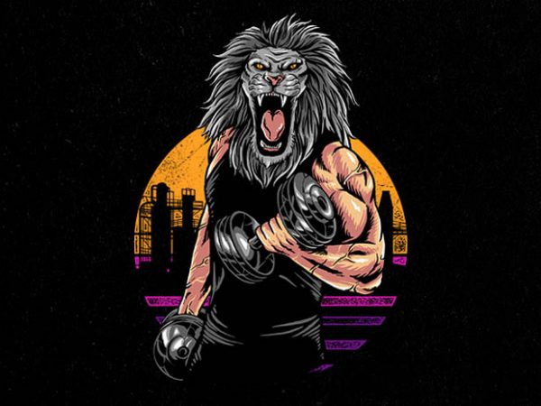 lion gym Graphic t-shirt design lion gym Graphic t-shirt design