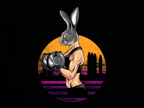 rabbit gym Graphic t-shirt design rabbit gym Graphic t-shirt design