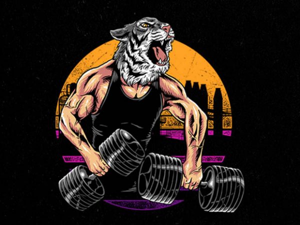 tiger gym Graphic t-shirt design tiger gym Graphic t-shirt design