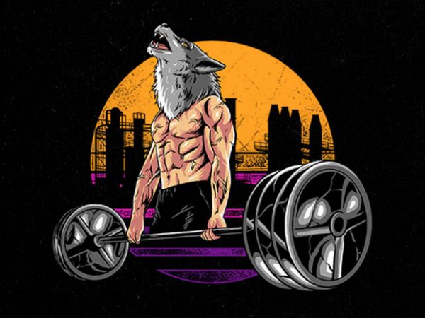 wolf gym Graphic t-shirt design wolf gym Graphic t-shirt design