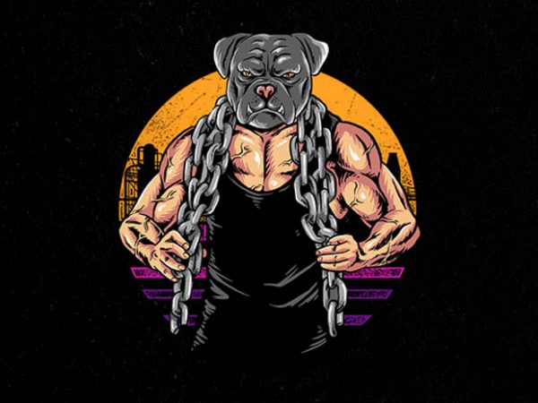bulldog gym Graphic t-shirt design bulldog gym Graphic t-shirt design