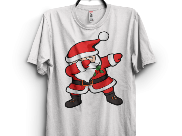 Dabbing Santa Claus Christmas T Shirt Vector Illustration 