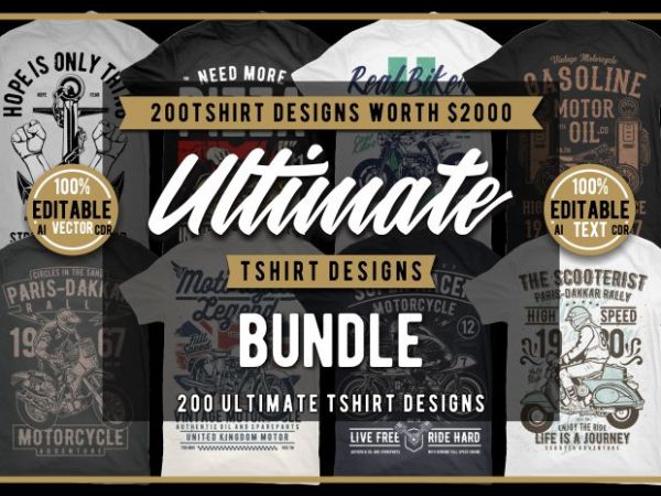 200 Tshirt Ultimate Designs Bundle 200 Tshirt Ultimate Designs Bundle