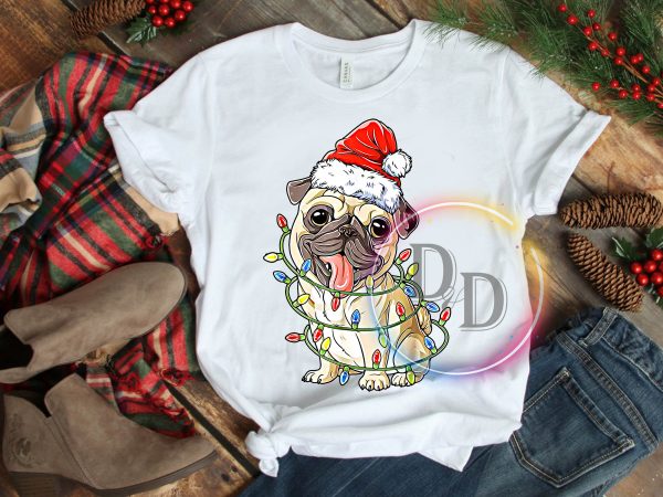 Bulldog Lights Merry Christmas Santa Hat T shirt Bulldog Lights Merry Christmas Santa Hat T shirt