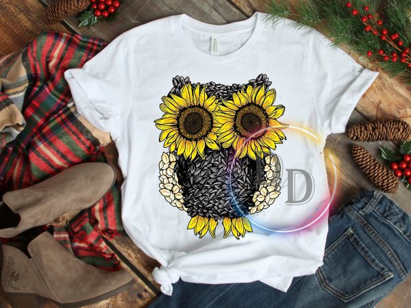 Owl Sunflower T shirt Owl Sunflower T shirt