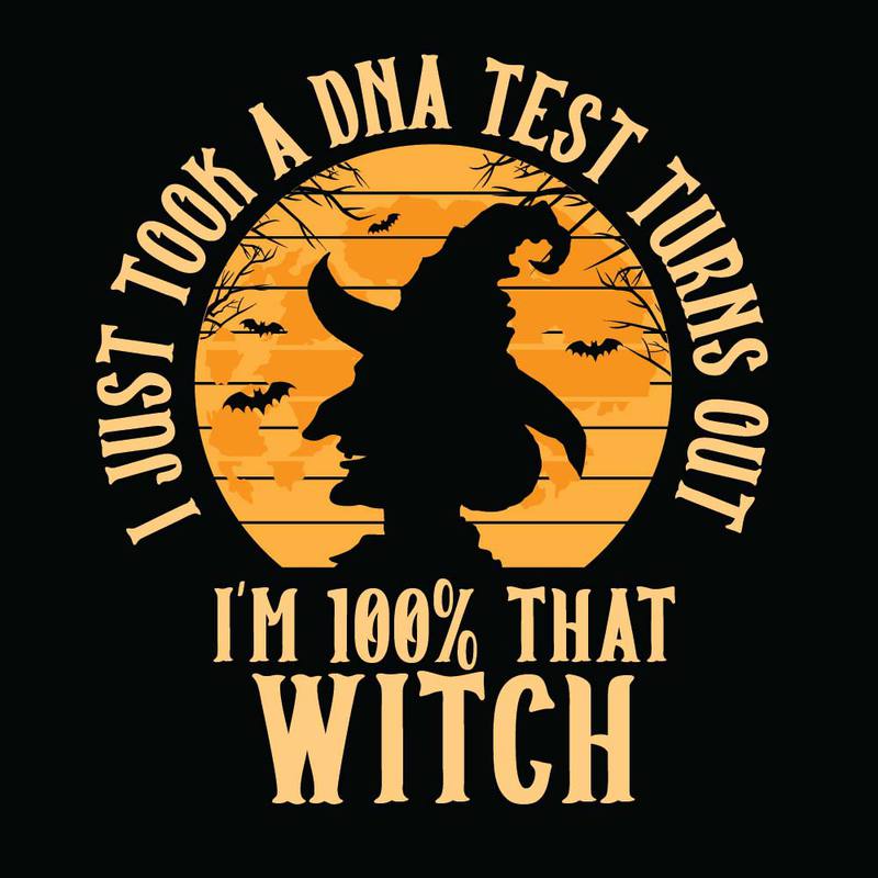 Download I'm 100% Witch Halloween T-shirt Design, Printables ...
