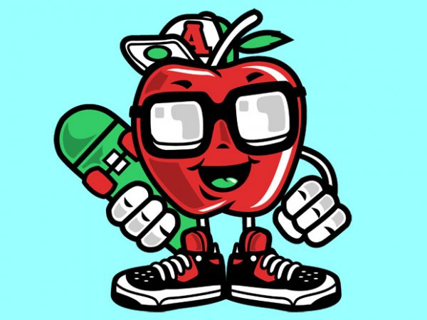 Apple Skater t shirt vector Apple Skater t shirt vector