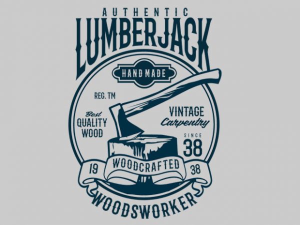 Authentic Lumberjack tshirt design buy t shirt design Authentic Lumberjack tshirt design buy t shirt design